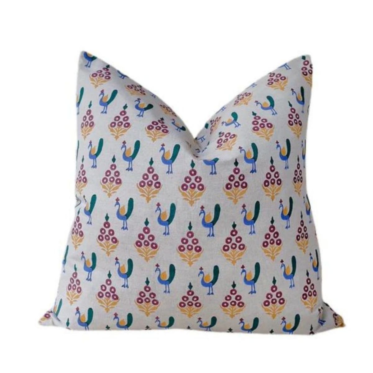 Vani Hand Block Printed Linen Pillow 