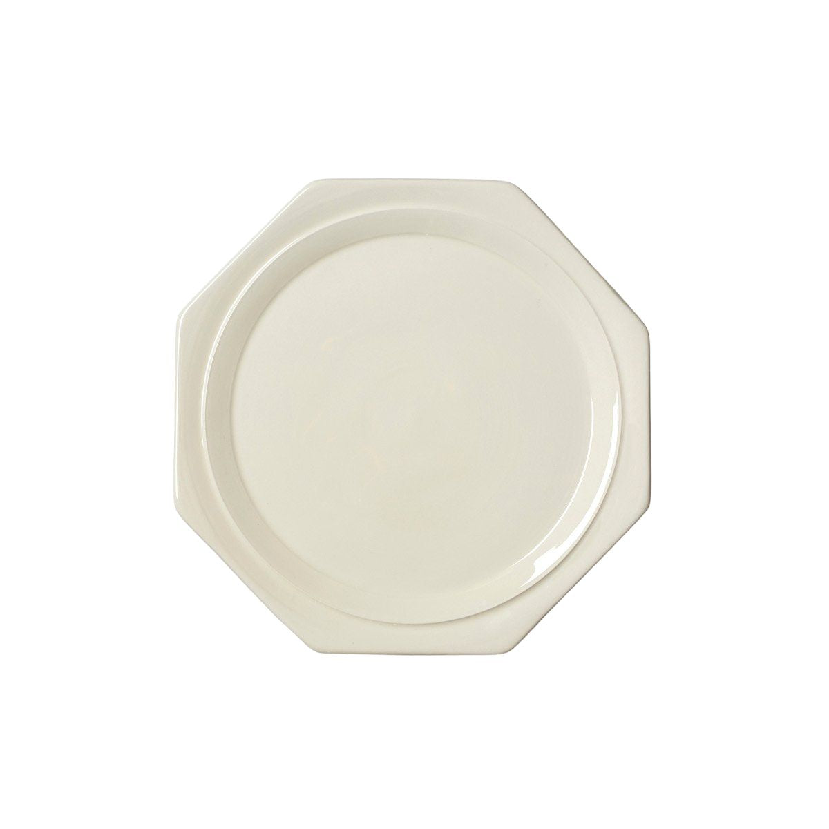 Glazed White Creamware Octagonal Dessert Plate