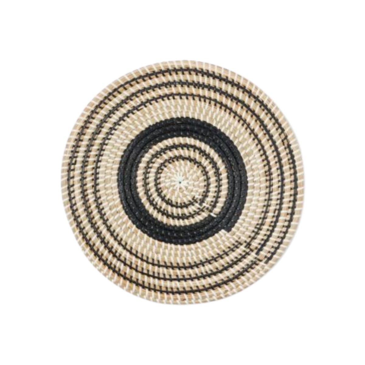 Black/Natural Seagrass Round Placemat 