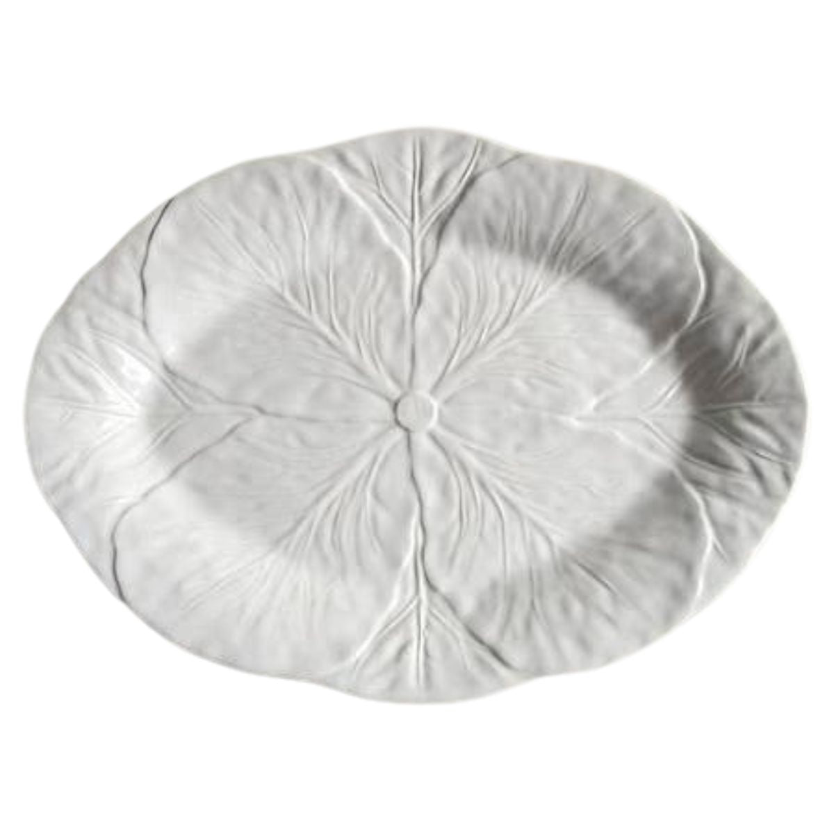 Bordallo Pinheiro Cabbage Ceramic Oval Platter, Cream 