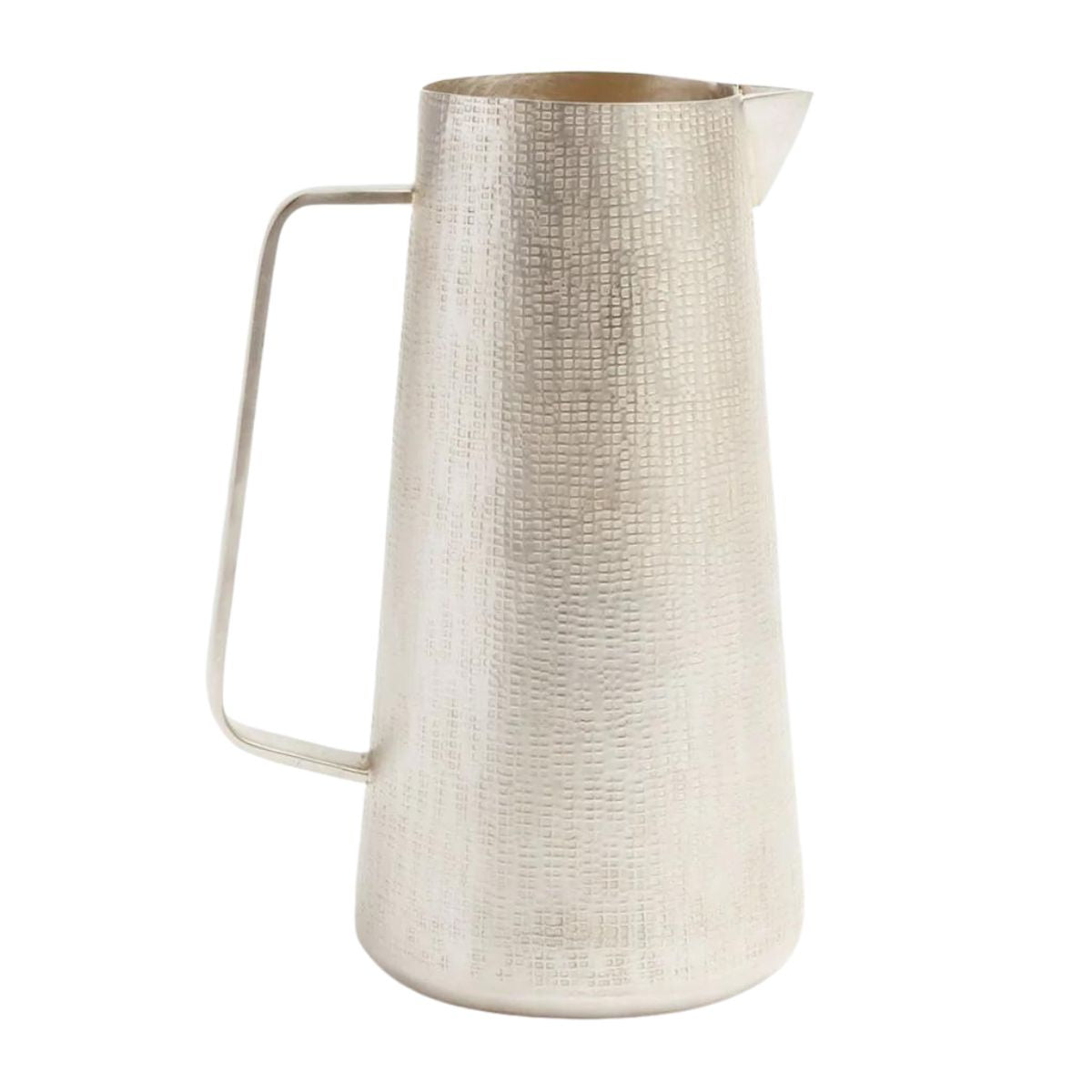 Etched Matte Silver Pitcher