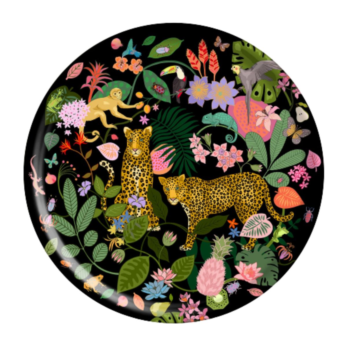 Karon Mabon Tropical Round Birch Wood Tray 