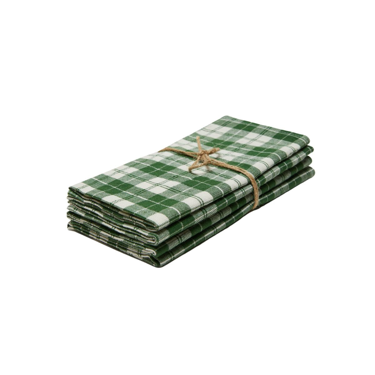 Heather Taylor Hand Woven Cotton Harbor Plaid Napkins, Set of 4 