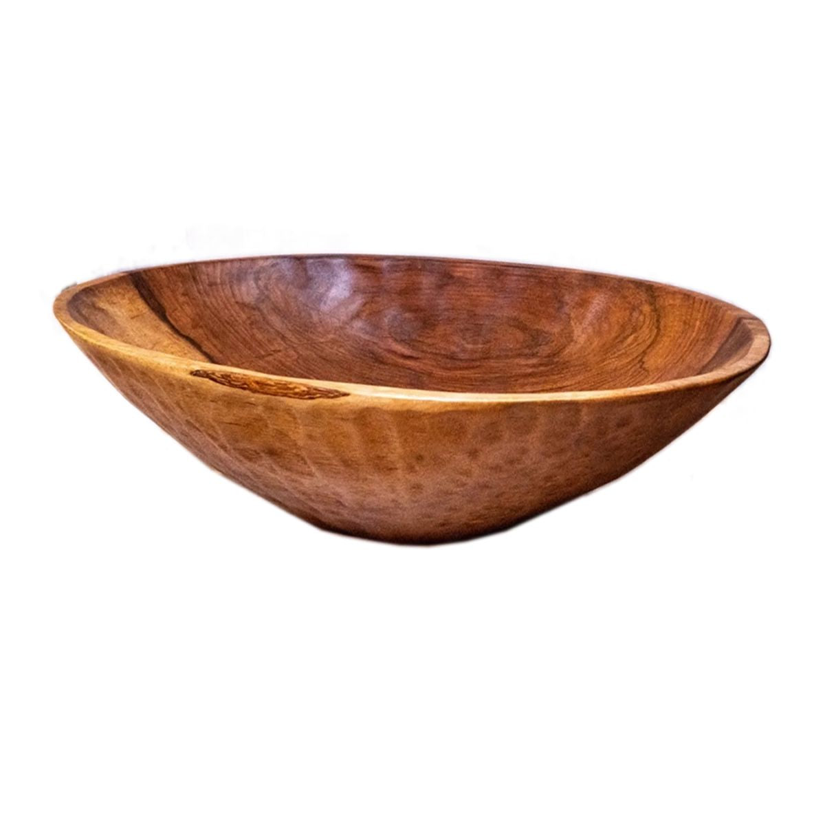 Hand Carved Large Oval Wood Bowl