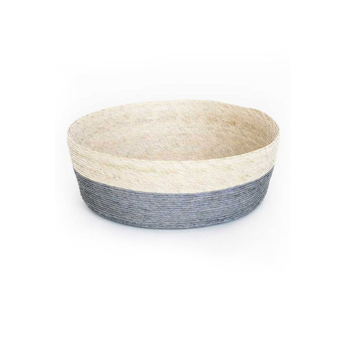 Handmade Round Basket in Acero Blue 