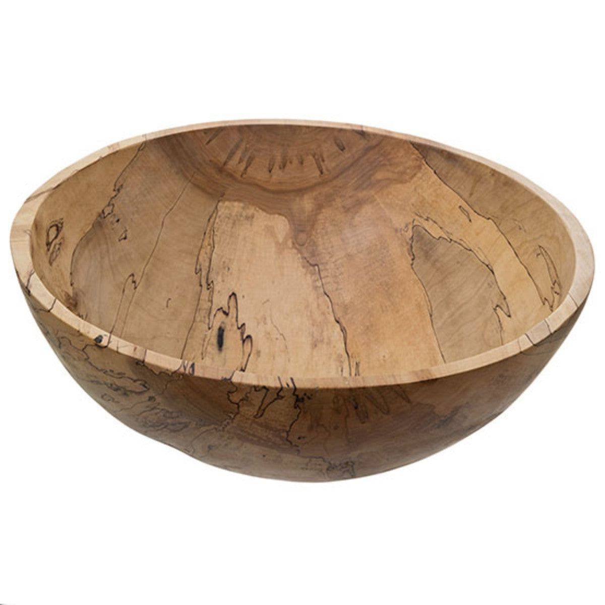 Spalted Ambrosia Wood Round Bowl 18&quot;