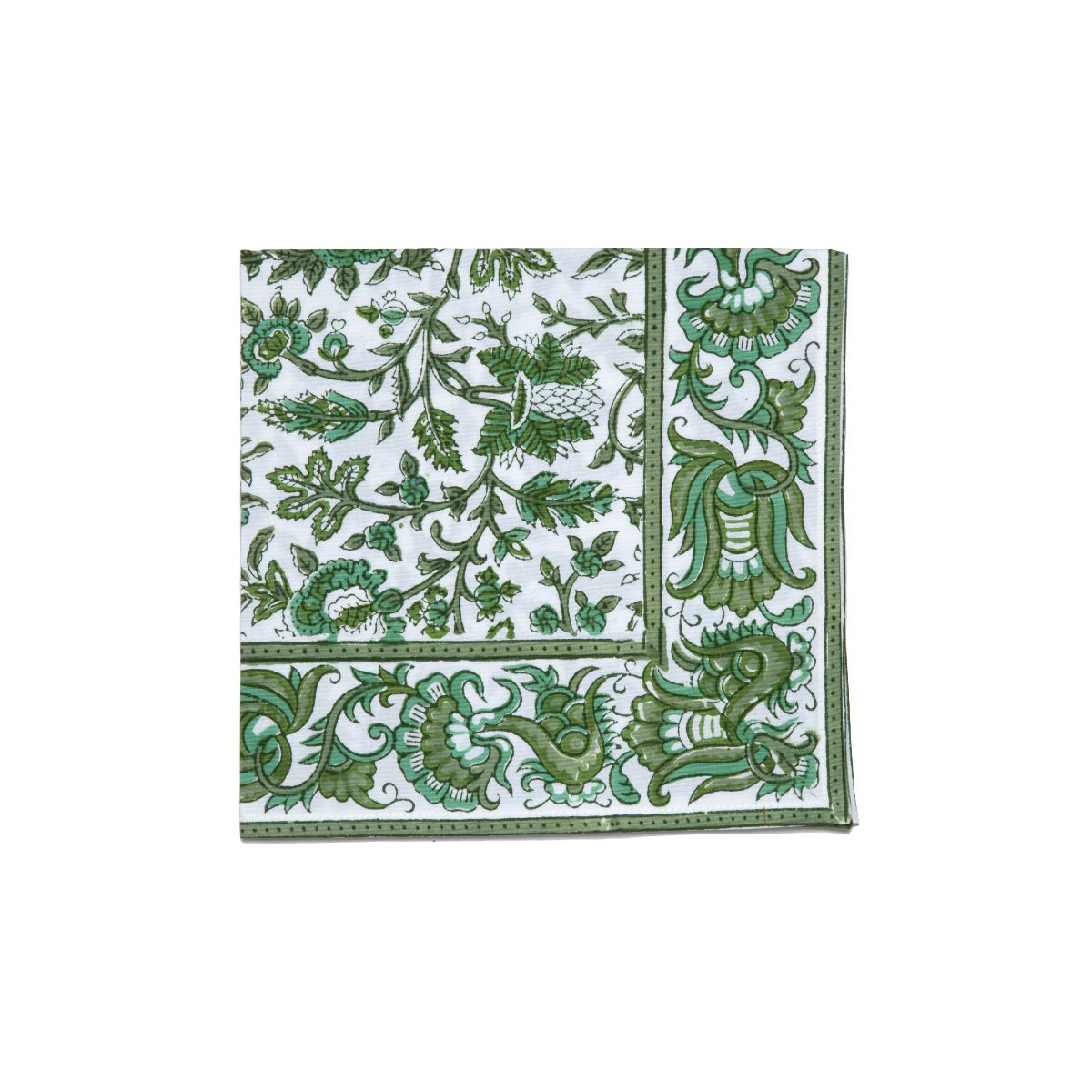 Marigold Living Green Floral Cotton Napkin, Set of 4 