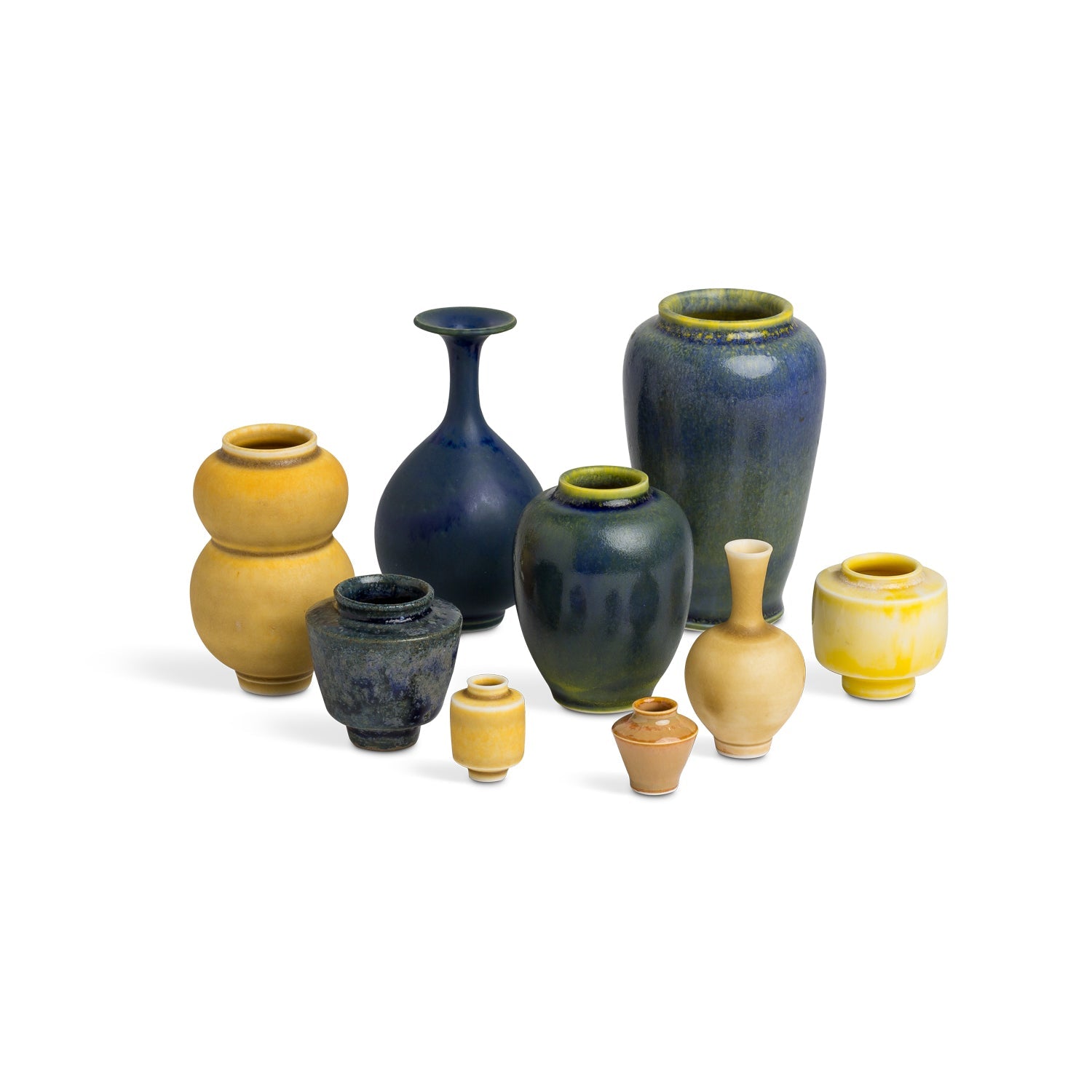 Small Japanese Glazed Porcelain Miniature Pots 