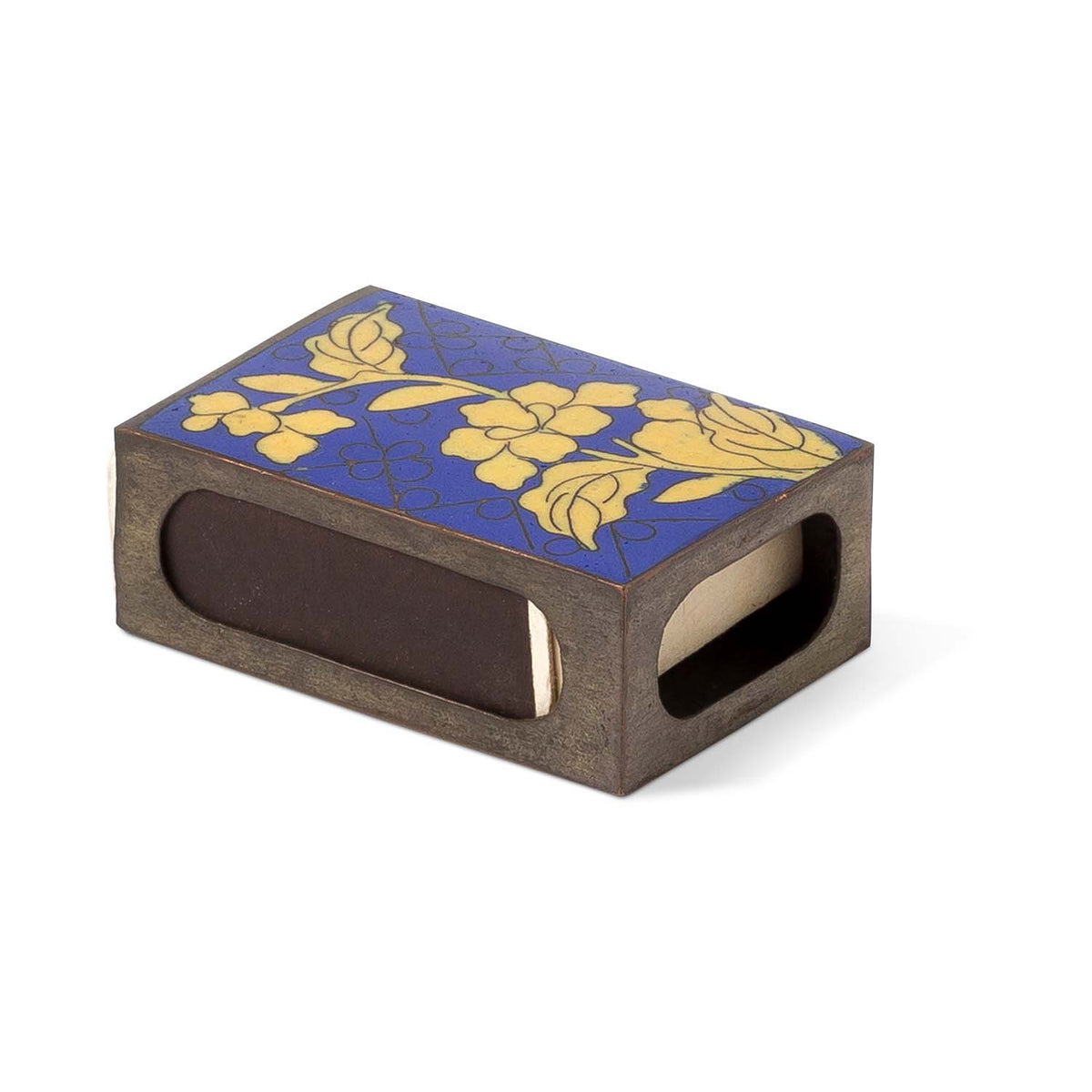 Blue with Yellow Flowers Matchbox Cover