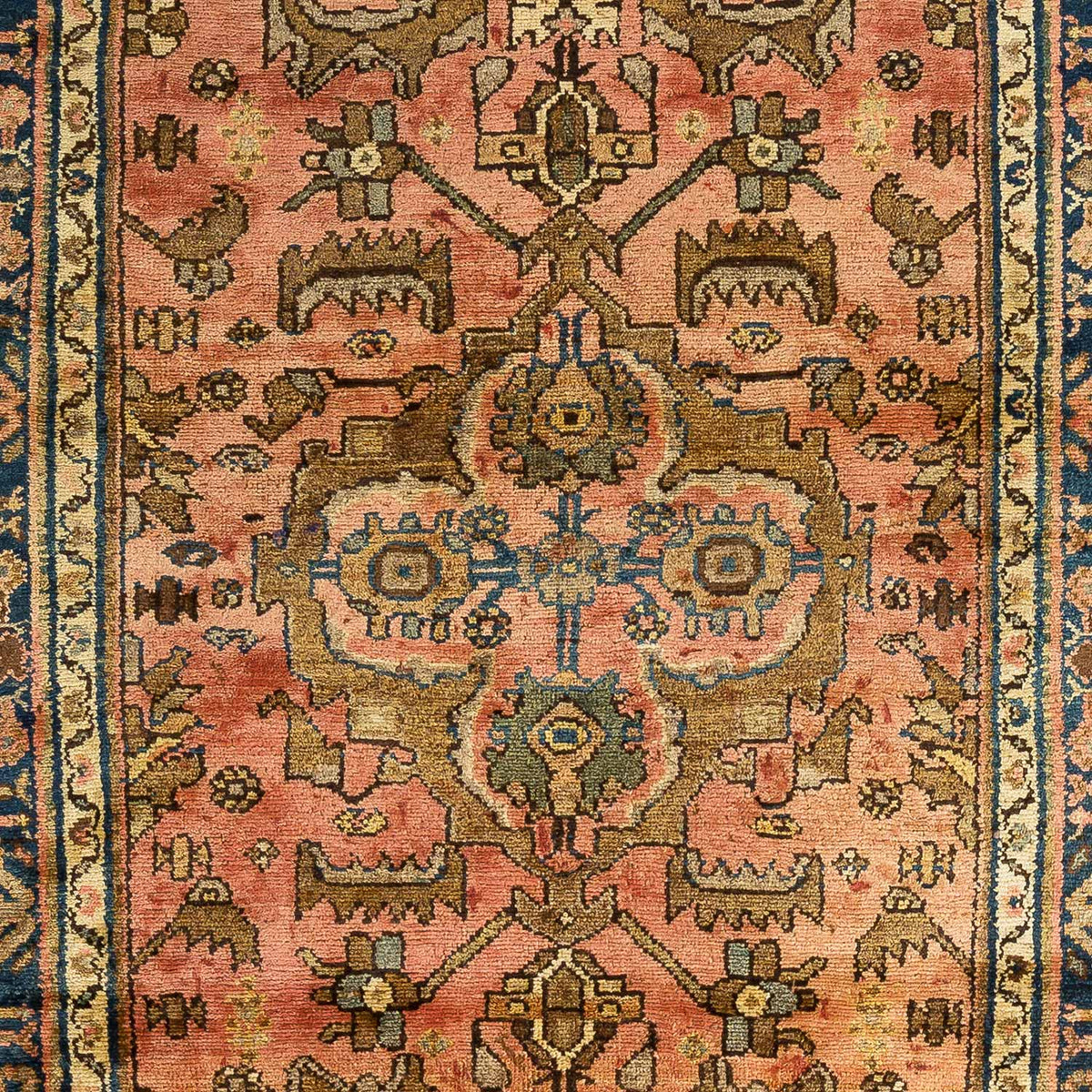 Antique Persian Lilihan Rug 6.10&#39; x 3.8&#39;