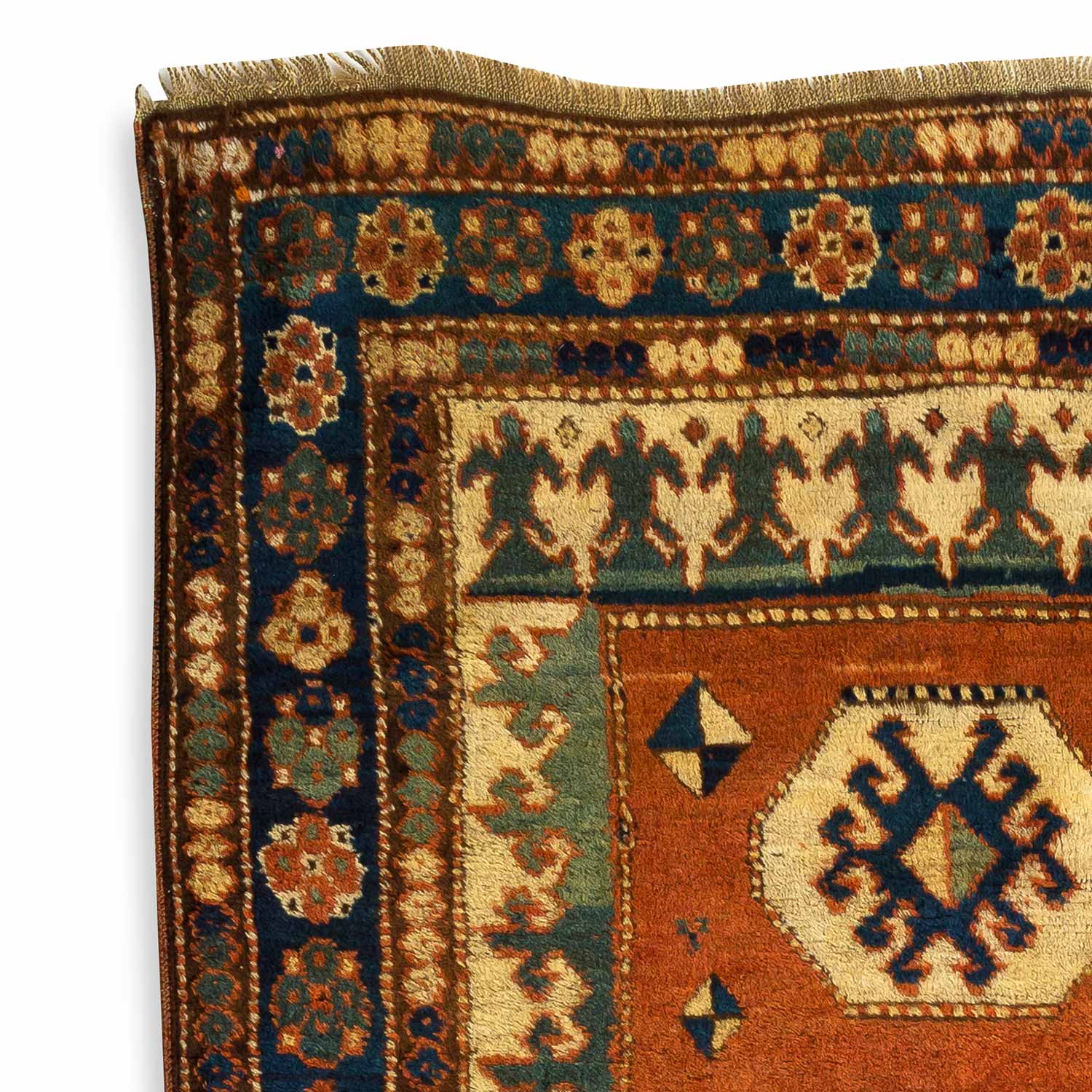 Antique Caucasian #102 Kazak Rust Rug 3.6' x 6' *CAN'T FIND* 