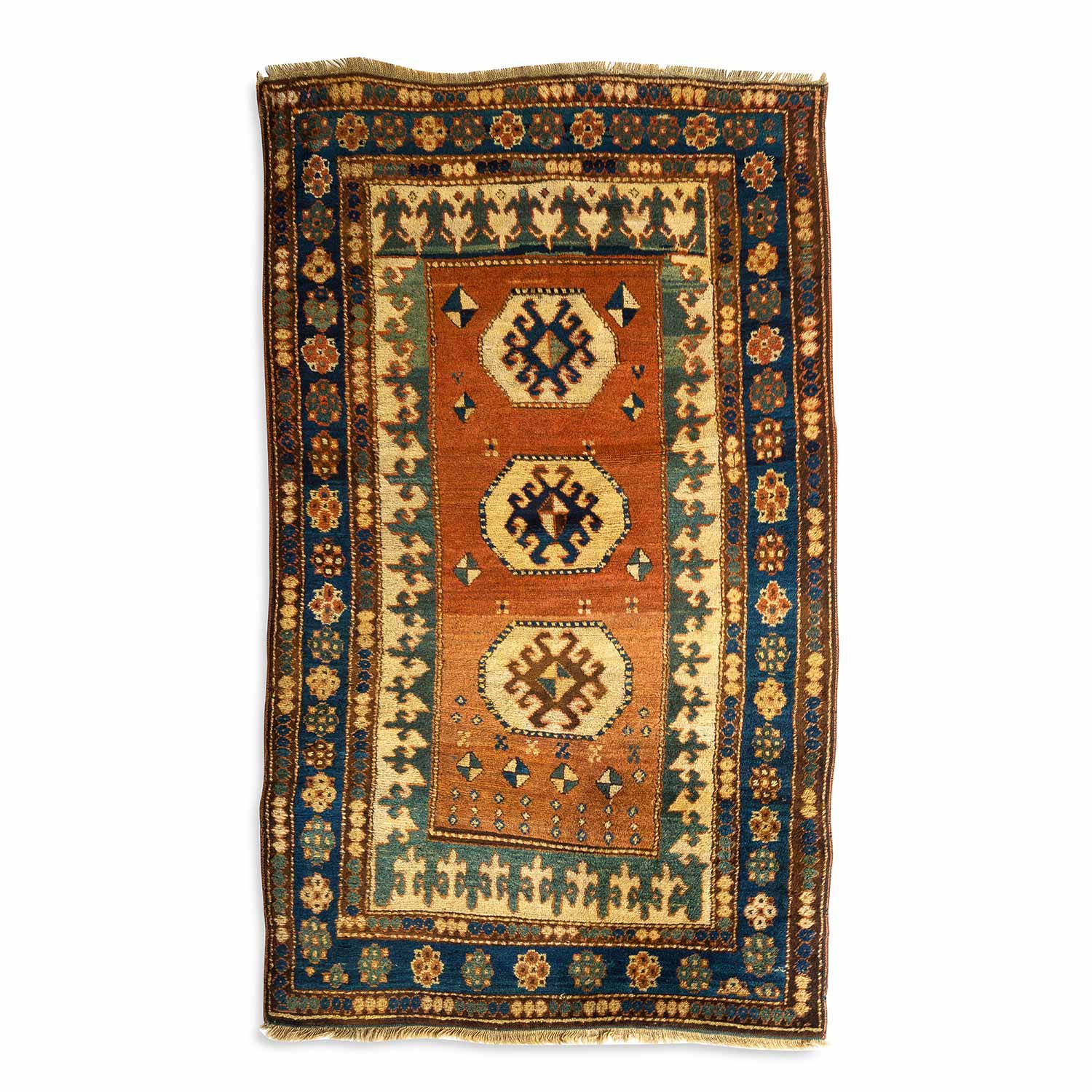 Antique Caucasian #102 Kazak Rust Rug 3.6' x 6' *CAN'T FIND* 