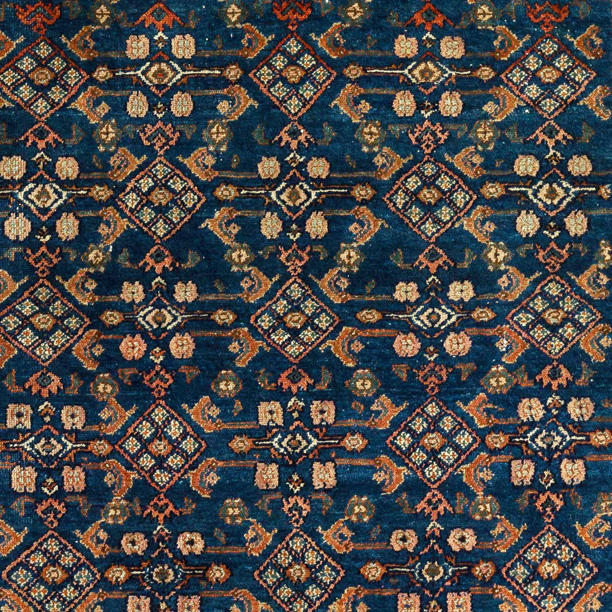 Antique Persian Blue Hamandan Rug 4.8&#39; x 3.7&#39;