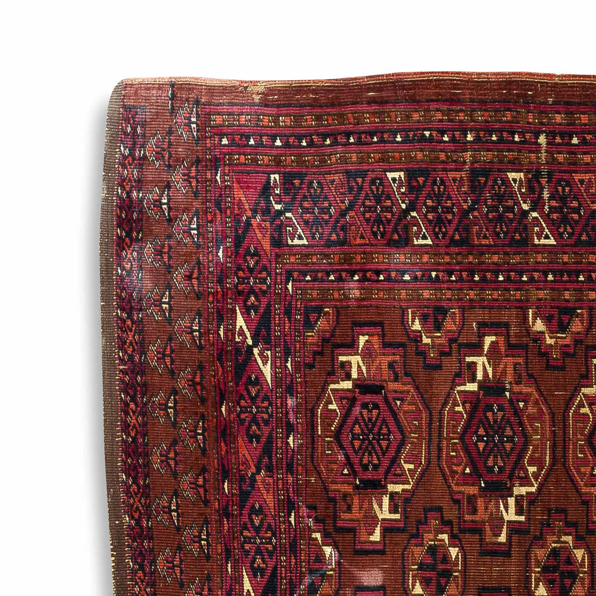 Antique Persian #114 Turkaman Rust Rug 3.3&#39; x 4.10&#39;