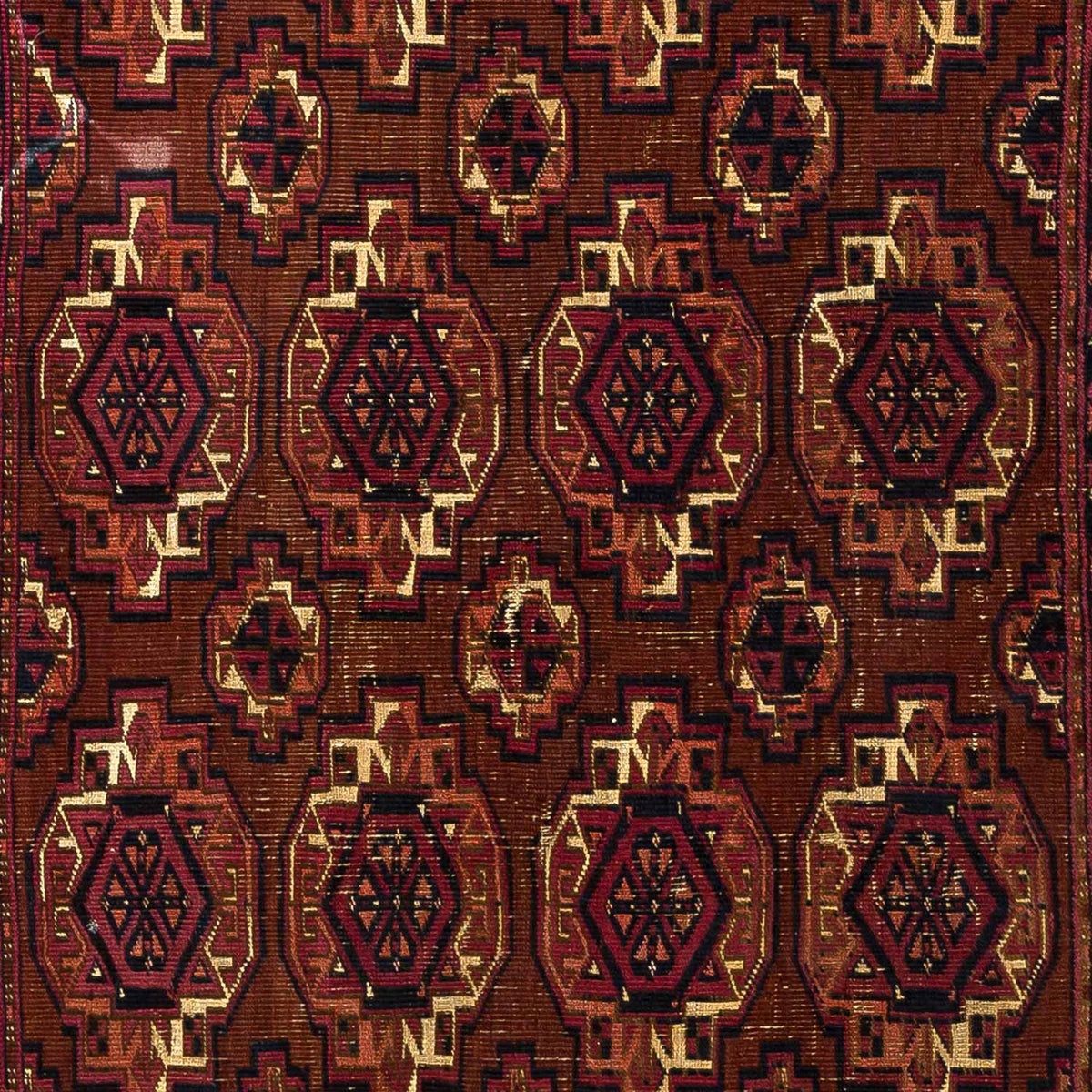 Antique Persian #114 Turkaman Rust Rug 3.3&#39; x 4.10&#39;