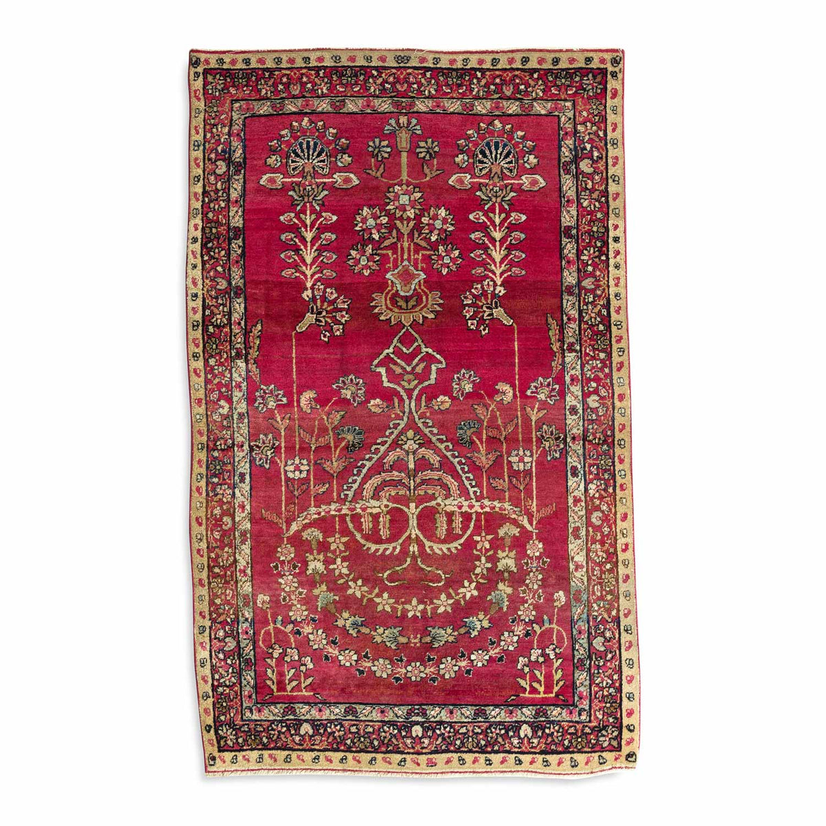 Antique Persian #112 Lavar Kerman Red Rug 5&#39; x 3&#39;