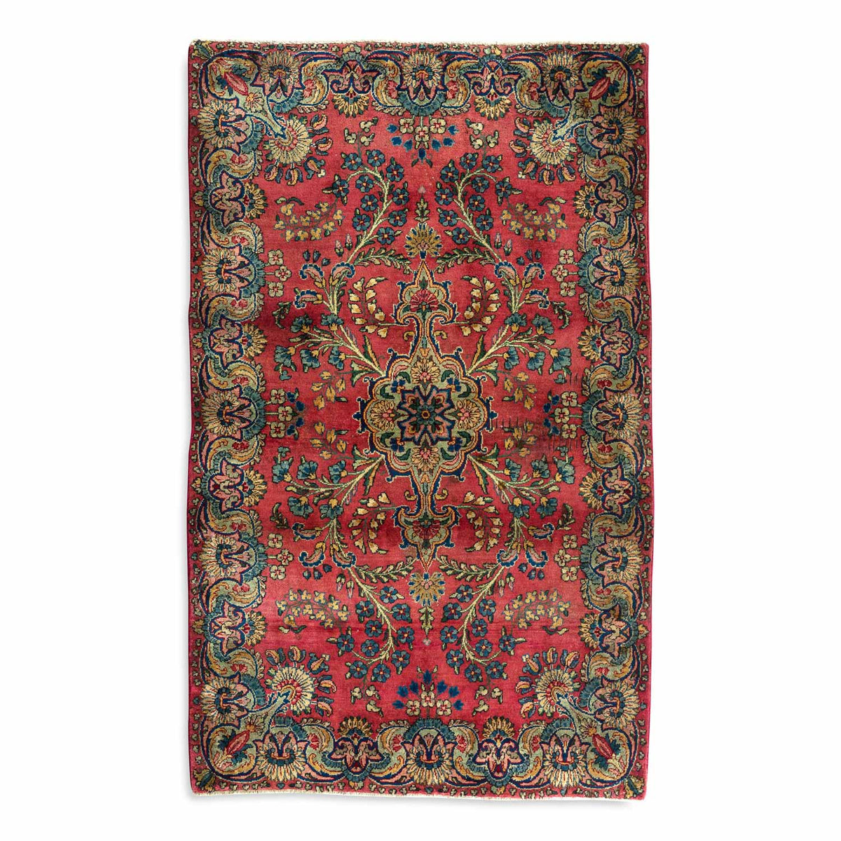 Antique Persian #115 Kerman Red Rug 3&#39; x 5&#39;