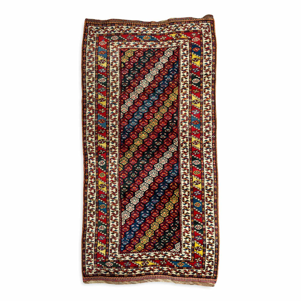 Antique Persian #75 Shiraz Stripe Rug 3.8&#39; x 7.5&#39;