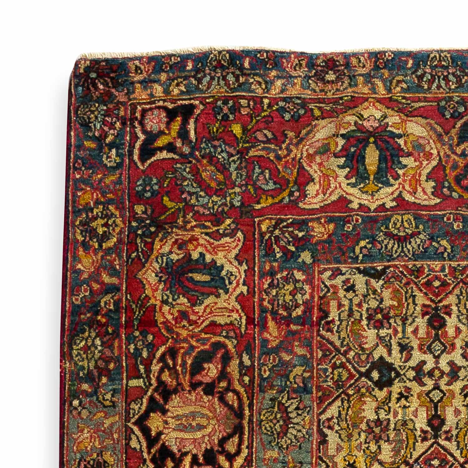 4.6' x 6.6' Antique Persian #95 Kerman Navy Rug 