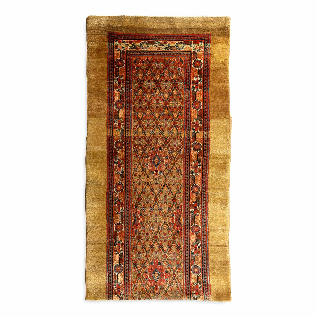 Antique Persian #127 Sarab Camel Rug 10.2&#39; x 3&#39;