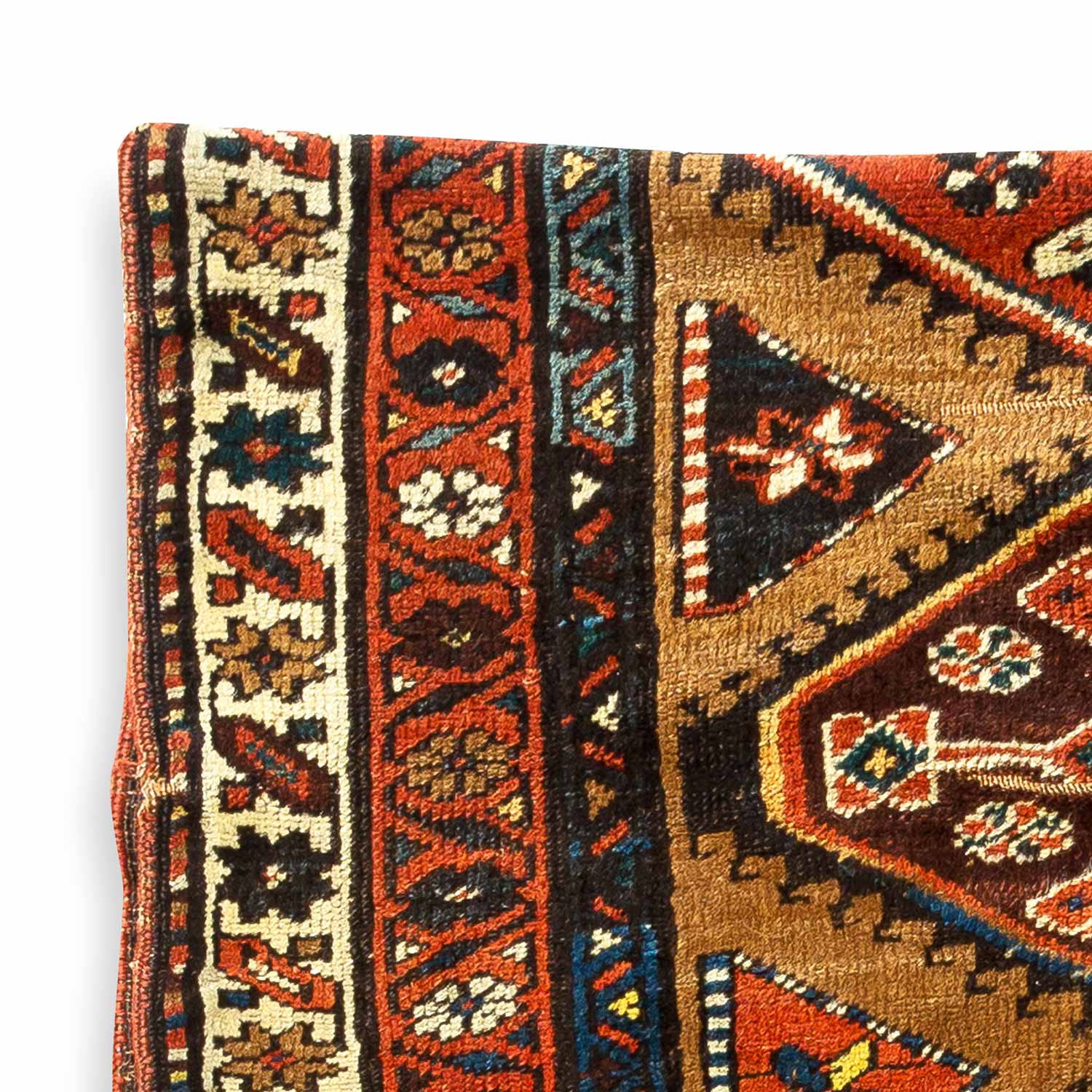 3.4' x 10' Antique Persian #119 Sarab Red Border Rug 