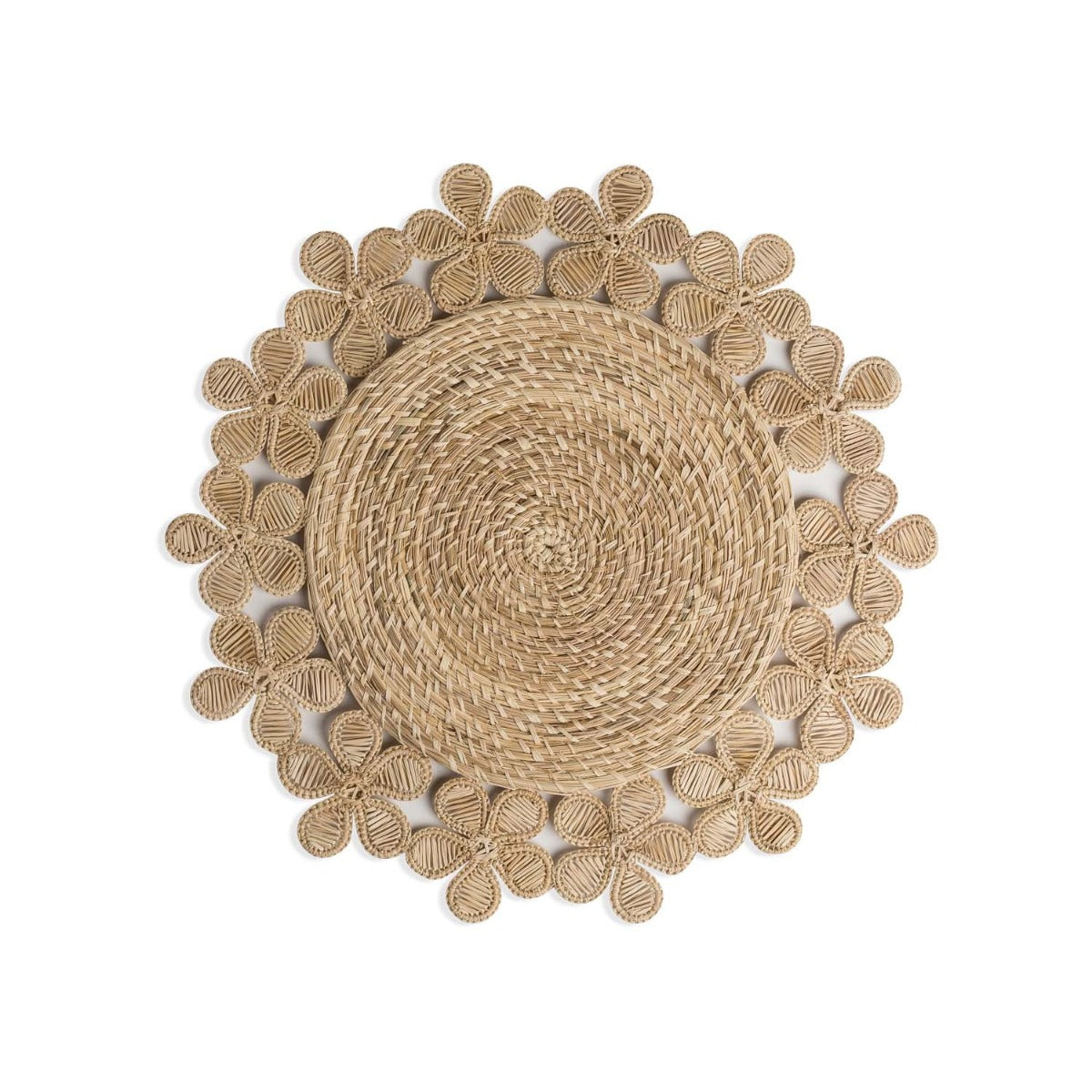 Iraca Palm Flower Border Placemats, Set of 4