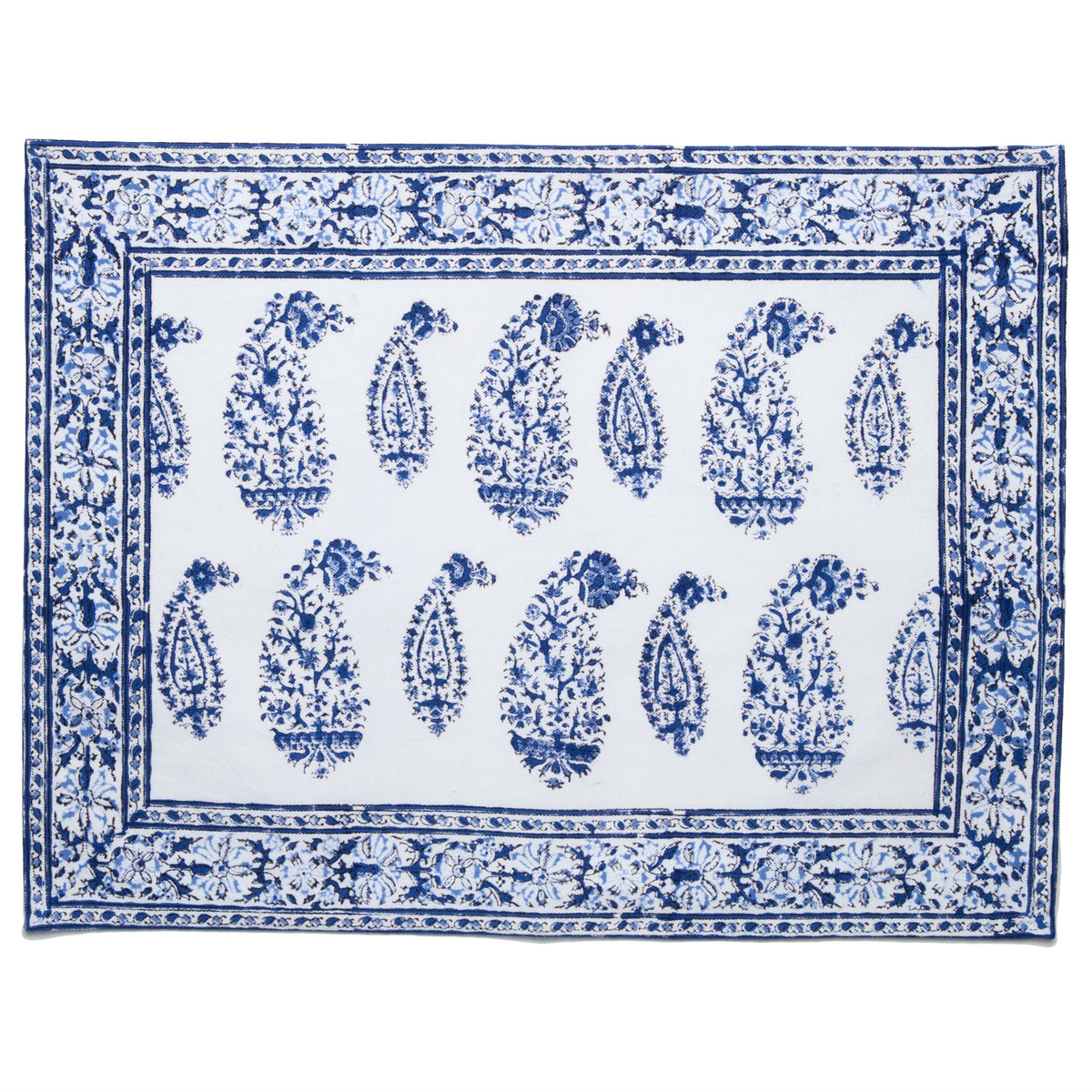 Marigold Living Multi Paisley Deep Blue Cotton Placemat, Set of 4