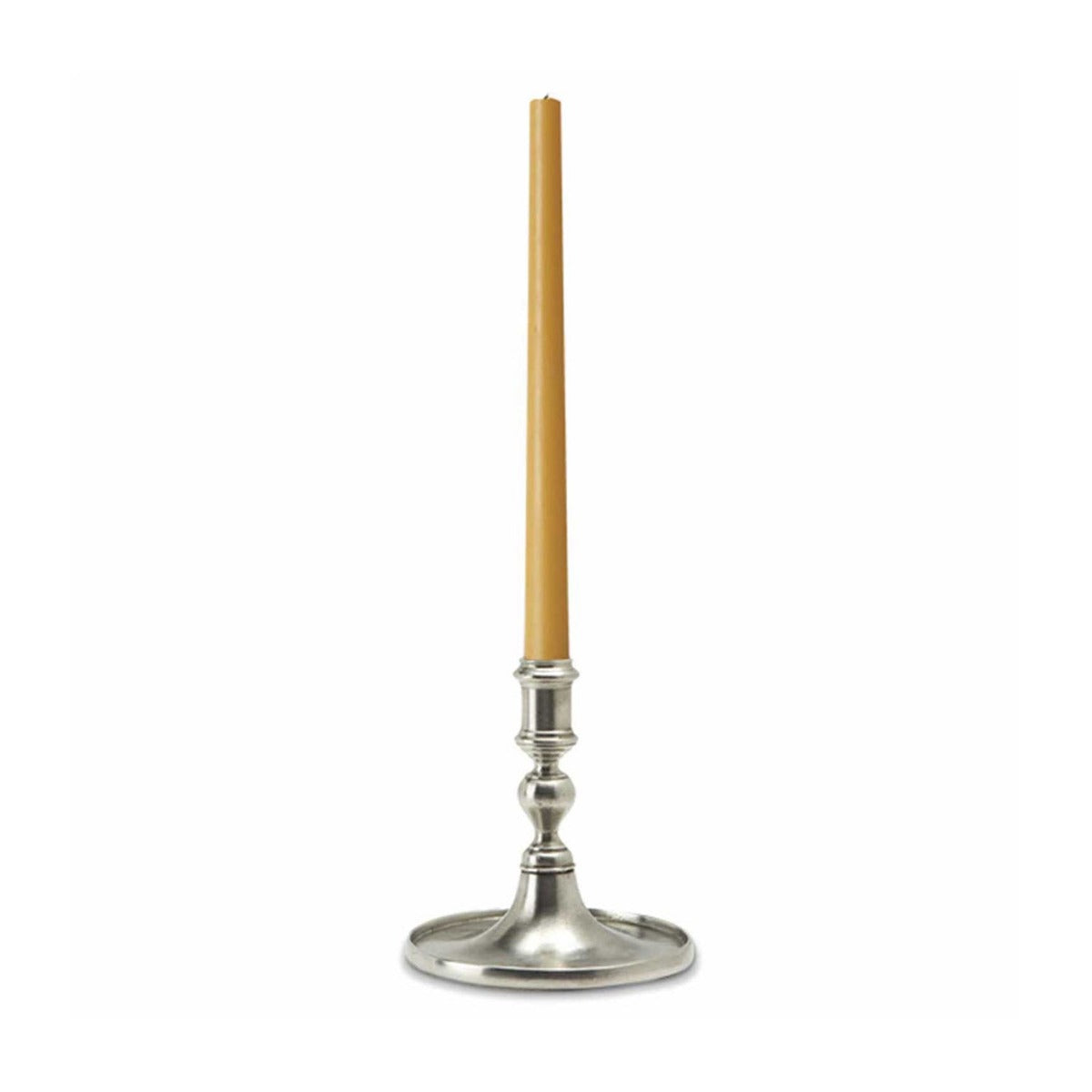 Match Pewter Round Based Candlestick